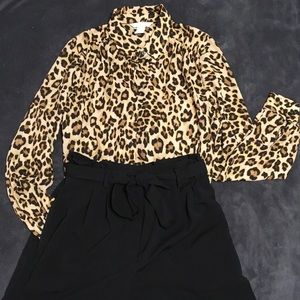 H&M leopard blouse